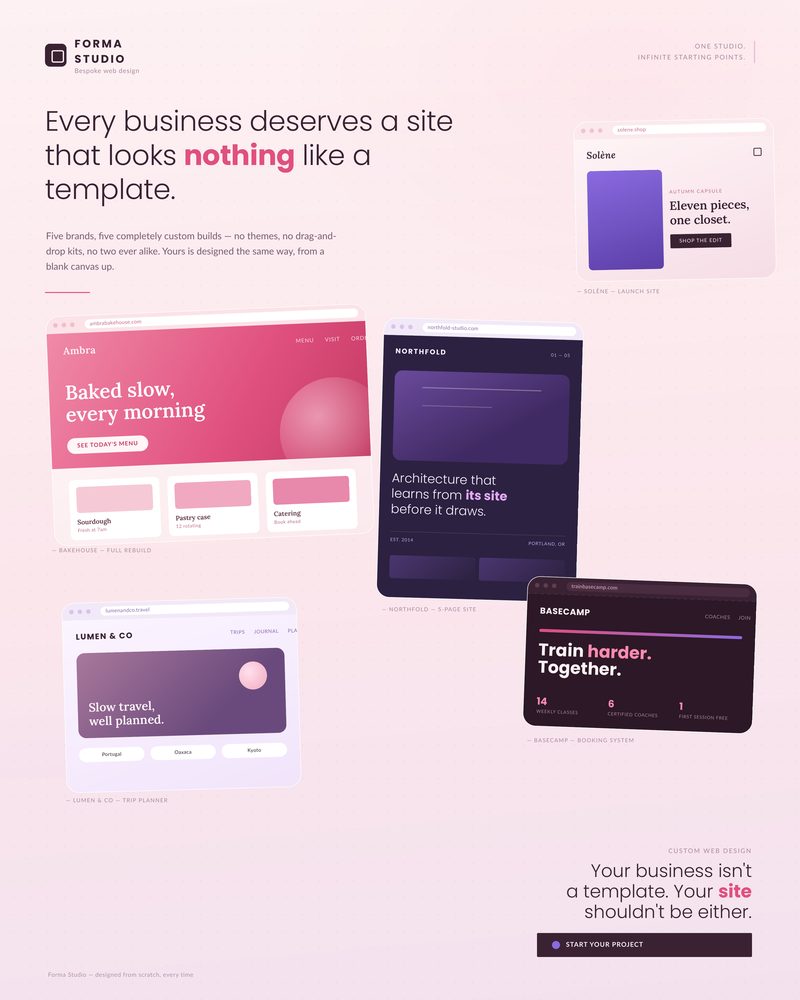 Web design concept: blush pastel palette